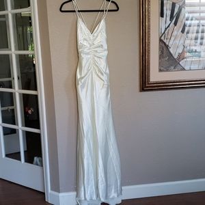 White prom dress with rhinestones